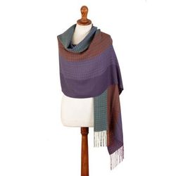 Vibrant Andes,'Multicolor Shawl Hand Woven in Peru from Baby Alpaca Blend'