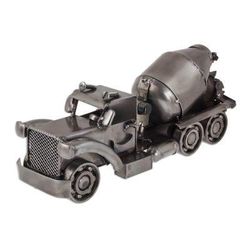 Recycled metal sculpture, 'Rustic Cement Mixer'