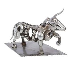 Rustic Bull,'Rustic Recycled Metal Bull Sculpture'