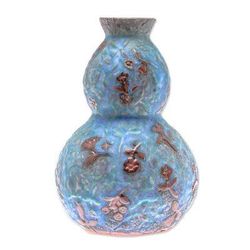 Celadon ceramic vase, 'Orchid Glory' - Celadon Ceramic Vase