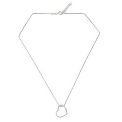 'Modern Heart' - Fair Trade Sterling Silver Pendant Necklace