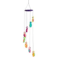 Spiraling Owls,'Hand Crafted and Hand Painted Ceramic Owl Mobile'