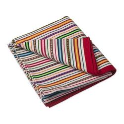 Striking Stripes,'Multicolored Striped Throw Blanket from Peru'