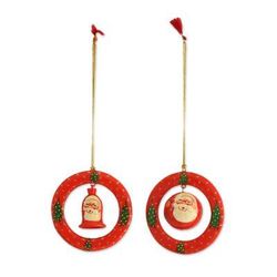 Christmas Rings,'Papier Mache Christmas Ornaments (Pair) from India'