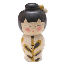 Shy Lady in White,'Small Albesia Wood Statuette in White'