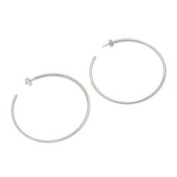 Patently Simple,'Classic Silver Half Hoop Earrings from Bali'