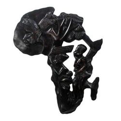 'Hand-Carved Sese Wood Africa Family Tree Wall Sculpture'