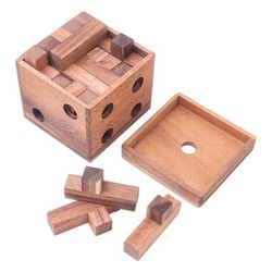 Cube Challenge,'Raintree Wood Cube Puzzle from Thailand'