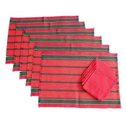 Red Christmas,'Red and Green Table Linens (Set for 6)'