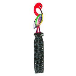'Hand-Painted Pink Flamingo Copal Wood Bookmark from Oaxaca'