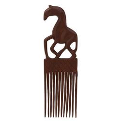 Horse Comb,'Mahogany Wood Horse-Motif Wall Art'