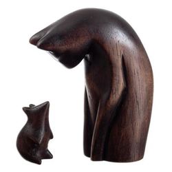 Perfect Curiosity,'Hand-Carved Cedarwood Sculptures from Peru (Pair)'