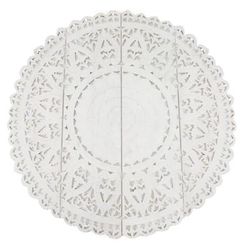 Intricate Medallion,'Hand Carved Teak Wood Ornate Floral Medallion Relief Panels'