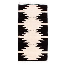 Maguey,'Zapotec Black and White Area Rug from Mexico (2.5 X 5)'