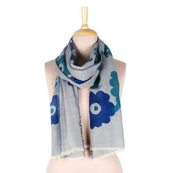 Winter Garden,'Handmade Floral Wool Shawl from India'