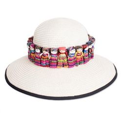 'Handmade Ribbon-Style Hat Band with Guatemalan Worry Dolls'