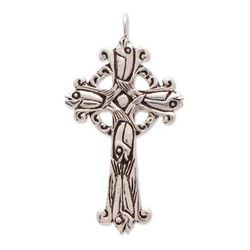 Santiago Cross,'Taxco Sterling Silver Cross Pendant from Mexico'