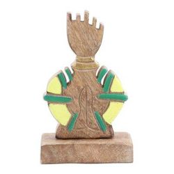 Nature's Prayer,'Handcrafted Mango Wood Sculpture of Man Praying'