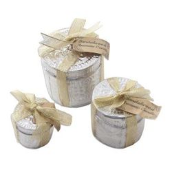 Morning Glow,'Aluminum Tinned Beeswax Candles from Bali (Set of 3)'