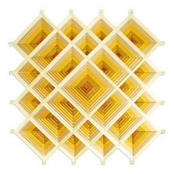 Copper Divinity,'Pine Wood Handwoven Copper Wall Art with Geometric Motifs'