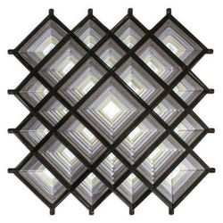 Coal Divinity,'Pine Wood Handwoven Coal Wall Art with Geometric Motifs'