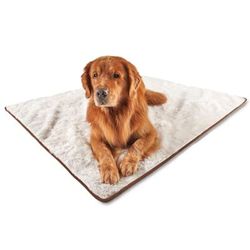 PupProtector Cool Comfort Short Faux Fur Waterproof Dog Throw Blanket, 60" L X 50" W X 1" H, Polar White, Small/Medium