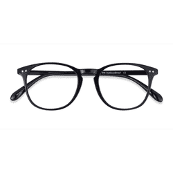 Unisex s round Black Plastic Prescription eyeglasses - Eyebuydirect s Record