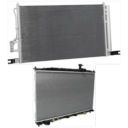 2009 Hyundai Santa Fe Radiator, 2.7L/3.3L Eng., Aluminum Core, Plastic Tank, includes A/C Condenser