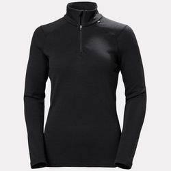Helly Hansen Women's Lifa Merino Midweight 1/2 Zip Base Layer Black S