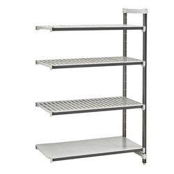 Cambro EXA247272VS4480 72" NSF 4-Tier Polymer Shelf Kit - Camshelving Elements XTRA, 24"W, 72"H, Gray
