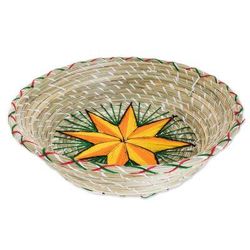 Artisanal Star in Yellow,'Yellow Star Natural Fiber Decorative Basket from Guatemala'
