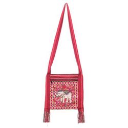'Classic Elephant-Themed Floral Red Sling made in Thailand'