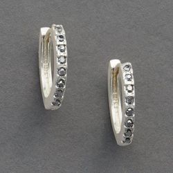 Lucky Brand Pave Mini Hoop - Women's Ladies Accessories Jewelry Earrings in Silver