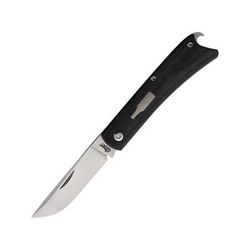 Esnyx Beer Buster Jr Micarta Folding Knife 3.5in Closed 2.63in Satin Bohler M390 SS Blade Black Canvas Micarta Handle ESN-BBJSJ-42