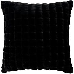 "Waverly Indoor Plw Faux Rabbit Square Black Throw Pillows 18" x 18" - Nourison 798019012717"