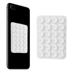 Desktop Phone Suction Cup Wall Stand Mat Multifunctional Silicone Suction Phone Holder Square Anti-Slip Single-Sided Leather