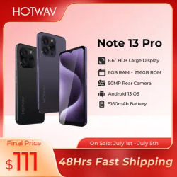 [World Premiere] HOTWAV Note 13 Pro Smartphone 6.6'' HD+ Android 13 16GB+256GB Octa-Core Mobile Phone 50MP 5160mAh Cellphone