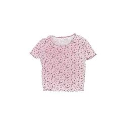 American Eagle Outfitters Short Sleeve T-Shirt: Pink Animal Print Tops - Kids Girl's Size Small