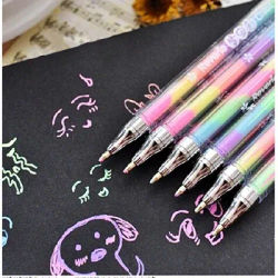 1 PC Kawaii evidenziatore carino pennarello stazionario 6 colori penna studenti penna a sfera per