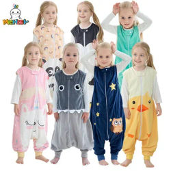 MICHLEY Cartoon senza maniche sacco a pelo per bambini sacco invernale spesso indossabile coperta