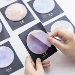 1X Starry Planet Series forma rotonda Memo pad Sticky Notes Notebook Office Notes cancelleria