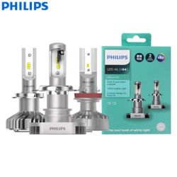 Philips LED H1 H4 H7 H8 H11 H16 HB3 HB4 Ultinon LED 6000K Faro bianco freddo + Fendinebbia per auto luminoso al 160% Design compatto, coppia