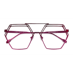 Female s geometric Purple Metal Prescription eyeglasses - Eyebuydirect s Cyber