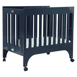 Babyletto Grayson Mini Crib in Navy with Pad