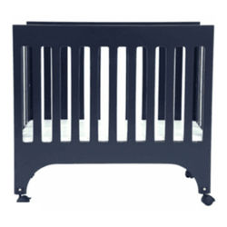 Babyletto Grayson Mini Crib in Navy with Pad