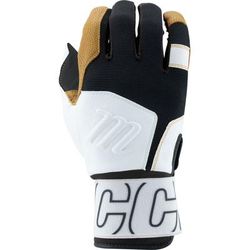 Marucci Blacksmith Full Wrap Adult Baseball Batting Gloves White/Black