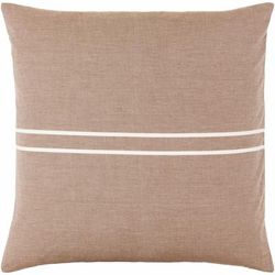 Oisin 20" Square Modern Cotton Tan/Camel/Pale Pink/Dark Pink Throw Pillow - Boutique Rugs