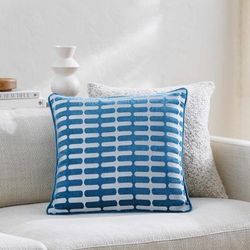 Lynna 18" Square Modern Cotton Teal Throw Pillow - Boutique Rugs