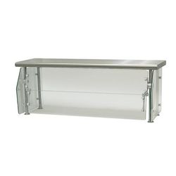 Advance Tabco DSG-15S-144 144" Multi-Use Sneeze Guard w/ Stainless Top Shelf - 15"D, Counter-Mount, Glass, Stainless Steel Top Shelf, 144" x 15" x 18", Clear