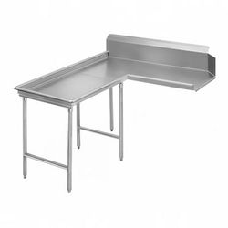 Advance Tabco DTC-G30-96L 95" L Shaped Dish Table - Right to Left, Stainless Steel